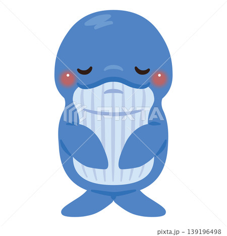 お辞儀するクジラキャラクターイラスト お辞儀するクジラキャラクターイラスト 139196498
