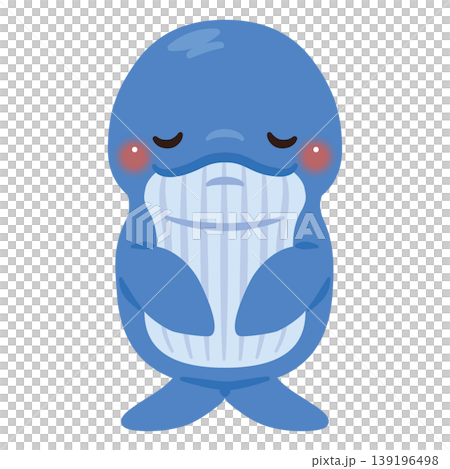 お辞儀するクジラキャラクターイラスト お辞儀するクジラキャラクターイラスト 139196498