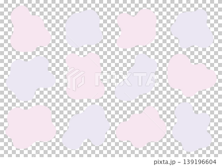 A set of loose, hand-drawn shapes with a liquid-like appearance (pink and purple) A set of loose, hand-drawn shapes with a liquid-like appearance (pink and purple) 139196604