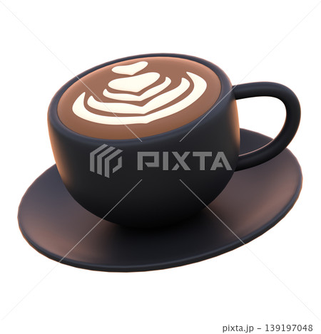 Latte Art 3D Icon, Cozy Premium Milk Foam Illustration for UI UX, Food Apps, Cafe Branding, Website, Social Media and E-commerce 139197048