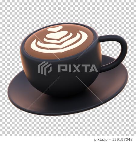 Latte Art 3D Icon, Cozy Premium Milk Foam Illustration for UI UX, Food Apps, Cafe Branding, Website, Social Media and E-commerce 139197048