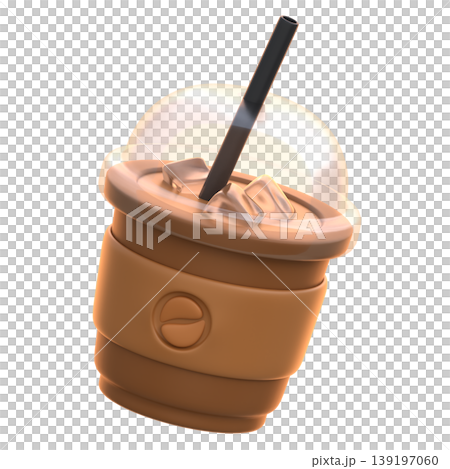 Ice Coffee Cup 3D Icon, Cozy Premium Iced Coffee Illustration for UI UX, Food Apps, Cafe Branding, Website, Social Media and E-commerce 139197060