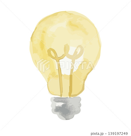 水彩風の電球のイラスト 139197249