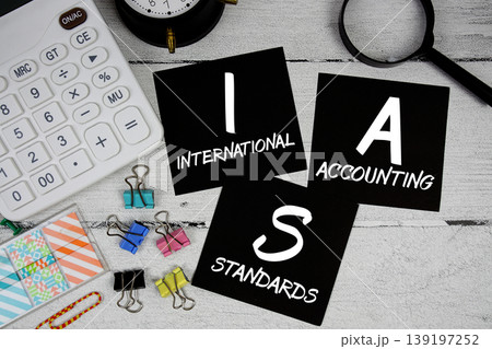 IAS International Accounting Standards text phrase of business and financial concept IAS International Accounting Standards text phrase of business and financial concept 139197252