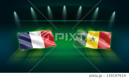 International Soccer Match Preview : France vs Senegal with Flags International Soccer Match Preview : France vs Senegal with Flags 139197614