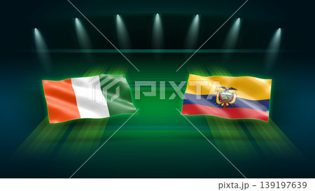 International Soccer Match Preview : Ivory Coast vs Ecuador with Flags International Soccer Match Preview : Ivory Coast vs Ecuador with Flags 139197639