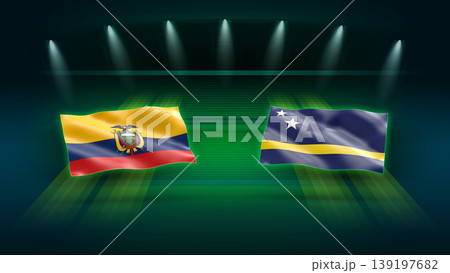 International Soccer Match Preview : Ecuador vs Curacao with Flags International Soccer Match Preview : Ecuador vs Curacao with Flags 139197682
