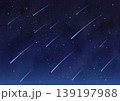 たくさん降り注ぐ流星の手描き背景素材 139197988