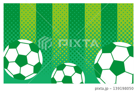 緑のグラデーションサッカーボール背景 139198050
