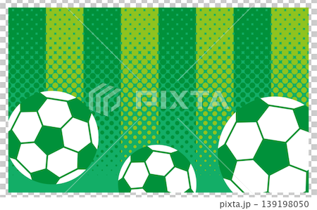 緑のグラデーションサッカーボール背景 139198050