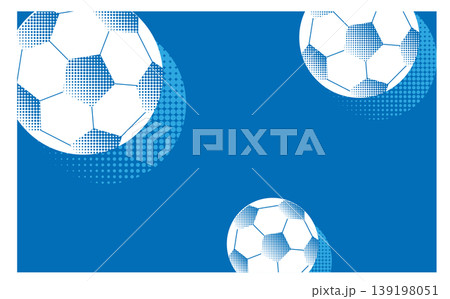 ダイナミックな青いサッカーボール 139198051