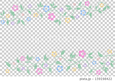Flower and leaf frame Flower and leaf frame 139198422