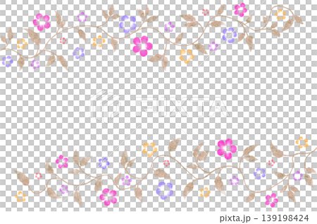 Flower and leaf frame Flower and leaf frame 139198424