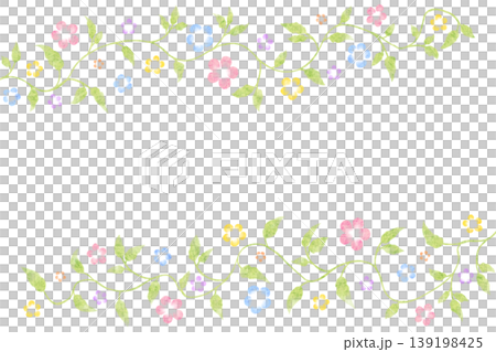 Flower and leaf frame Flower and leaf frame 139198425
