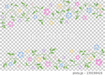 Flower and leaf frame Flower and leaf frame 139198428