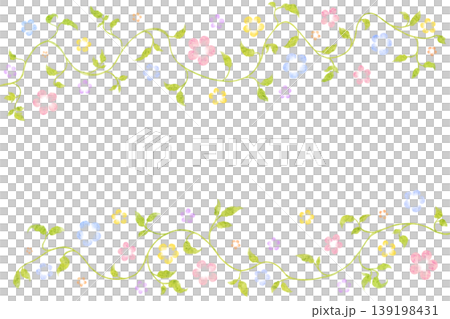 Flower and leaf frame Flower and leaf frame 139198431
