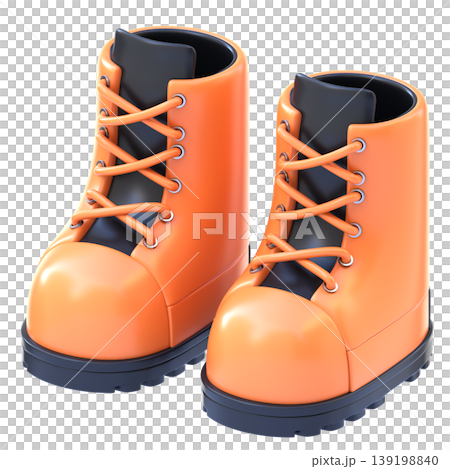 Construction Boots 3D Icon, Glossy Safety Footwear Illustration for UI UX, Website, Mobile App, E-commerce and Educational Content 139198840
