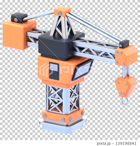 Construction Crane 3D Icon, Glossy Engineering Building Equipment Illustration for UI UX, Website, Mobile App, E-commerce and Education 139198841