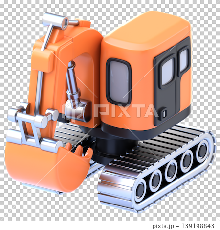 Excavator 3D Icon, Glossy Heavy Construction Machinery Illustration for UI UX, Website, Mobile App, E-commerce and Educational Content 139198843