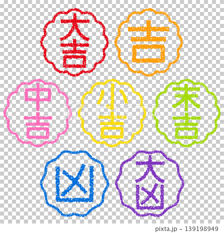 蠟筆風格手繪印章式字母占卜套裝 蠟筆風格手繪印章式字母占卜套裝 139198949