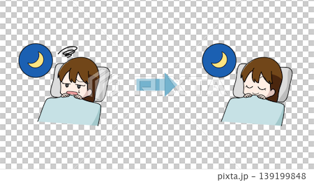 Illustration set for improving sleep - Girls 139199848