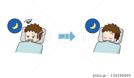 睡眠の改善のイラストセット・男の子 139199849