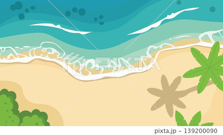 Coastal Waves Bali Beach Flat Design Illustration 139200090