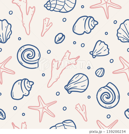 La dolce vita seashell seamless pattern La dolce vita seashell seamless pattern 139200234