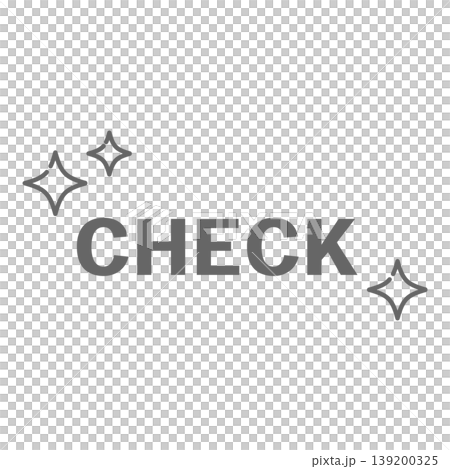 グレーのCHECK文字とキラキラ装飾素材 139200325