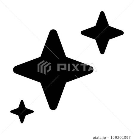 AI Sparkle Star Icon, Glyph style Glow Shine Light Symbol illustration 139201097
