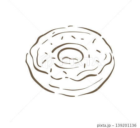 Sweet Glazed Donut With Sprinkles Hand Drawn Vector Illustration Sweet Glazed Donut With Sprinkles Hand Drawn Vector Illustration 139201136