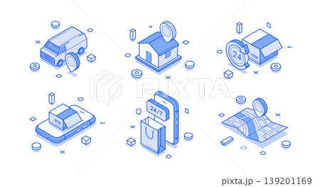 Isometric Vector Illustration Of Delivery Service Icons For Logistics And Online Shopping Apps Isometric Vector Illustration Of Delivery Service Icons For Logistics And Online Shopping Apps 139201169