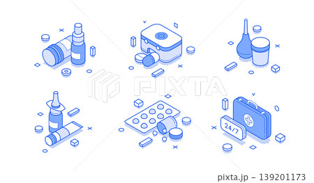 Medical Supplies And First Aid Isometric Vector Illustration For Healthcare Concepts Medical Supplies And First Aid Isometric Vector Illustration For Healthcare Concepts 139201173