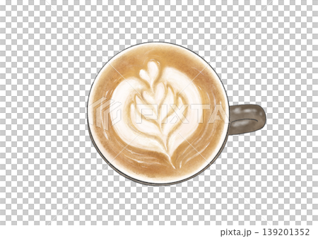 真上から見たラテアート カフェラテ マグカップ 真上から見たラテアート カフェラテ マグカップ 139201352