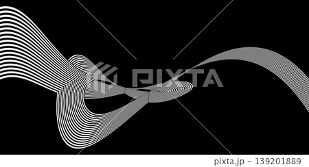 Abstract black and white flowing lines background. Versatile graphic Element for corporate identity, web design and creative packaging. Vector illustration 139201889