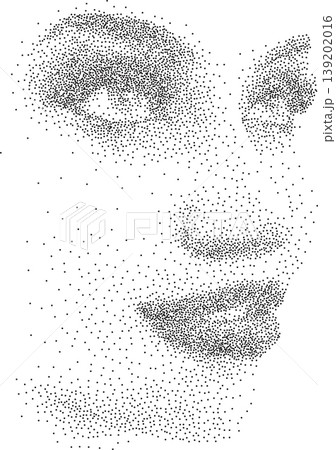 Dotwork Portrait of Womans Face in stipple Style 139202016