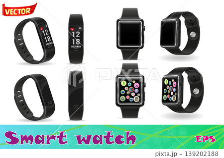 digital smart watch with touchscreen stock vector illustration digital smart watch with touchscreen stock vector illustration 139202188