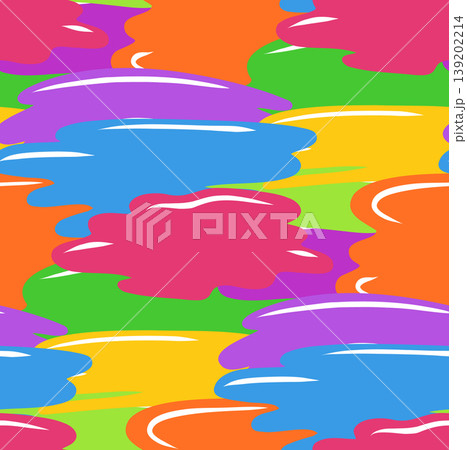Vector bright seamless pattern with multicolored paint strokes. Texture with cartoon acrylic dye smudges Vector bright seamless pattern with multicolored paint strokes. Texture with cartoon acrylic dye smudges 139202214