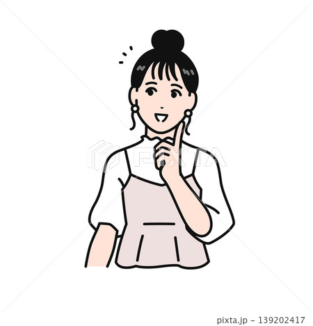 解決して喜ぶまとめ髪の若い女性のシンプルなベクターイラスト素材 解決して喜ぶまとめ髪の若い女性のシンプルなベクターイラスト素材 139202417