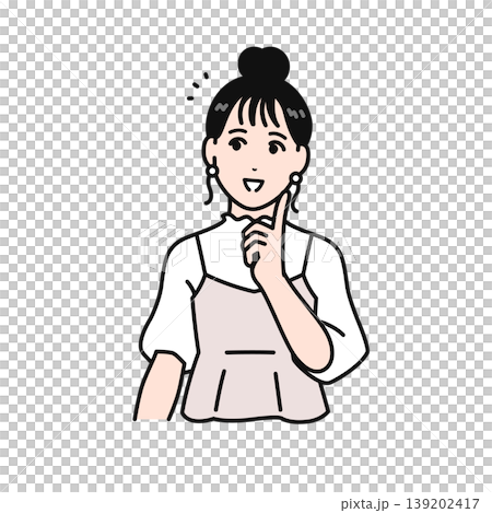 解決して喜ぶまとめ髪の若い女性のシンプルなベクターイラスト素材 解決して喜ぶまとめ髪の若い女性のシンプルなベクターイラスト素材 139202417