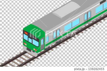 等距插圖:綠色列車 等距插圖:綠色列車 139202455