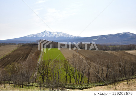 斜里岳山麓の丘を耕す 139202679