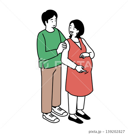 妊娠している女性と男性のイラスト 妊娠している女性と男性のイラスト 139202827