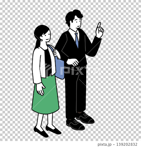 スーツ姿の男女のシンプルなイラスト スーツ姿の男女のシンプルなイラスト 139202832