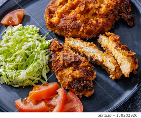 Traditional Polish gluten free pork kotlet schabowy 139202920