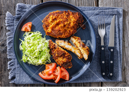 Traditional Polish gluten free pork kotlet schabowy 139202923