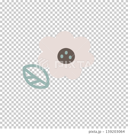 Simple hand-drawn flower illustration in muted colors C Simple hand-drawn flower illustration in muted colors C 139203064