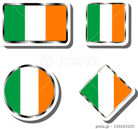 Set beautiful symbols for colorful state flag Ireland Set beautiful symbols for colorful state flag Ireland 139203205