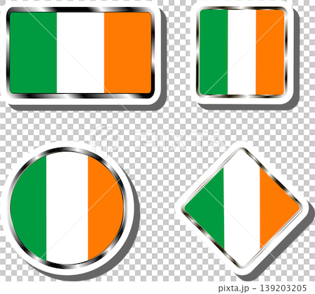 Set beautiful symbols for colorful state flag Ireland Set beautiful symbols for colorful state flag Ireland 139203205