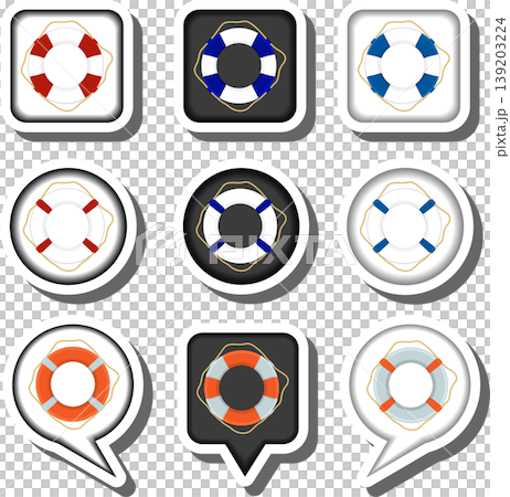 Set symbols for beautiful lifebuoy Set symbols for beautiful lifebuoy 139203224